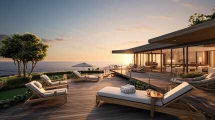 Fototapeta premium lounge one story house