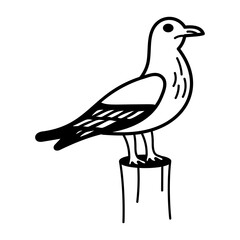 A hand drawn icon of a bird 
