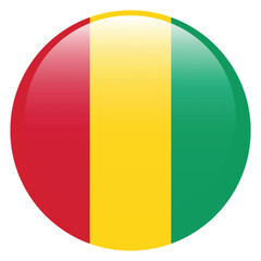 Flag of Guinea. Guinea round flag logo icon computer vector illustration design