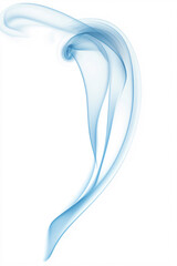 abstract blue smoke swirling isolated on white background