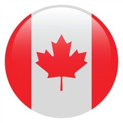 Obraz premium Flag of Canada. Canada round flag logo icon computer vector illustration design