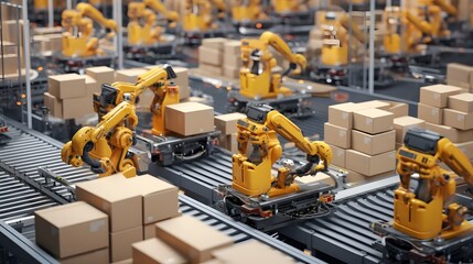 Automated Robotic Logistics Efficient Warehouse Sorting and Package Delivery Solutions for Modern Supply Chain and Distribution Management