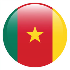Flag of Cameroon. Cameroon round flag logo icon computer vector illustration design