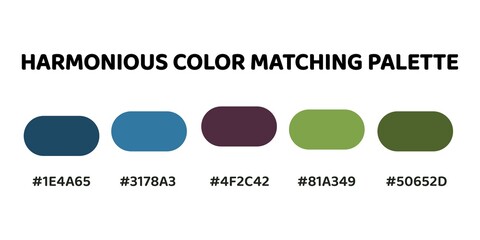 Harmonious color palette creating a balanced and versatile aesthetic. Ideal for designs that...