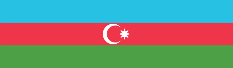Flag of Azerbaijan. Azerbaijan flag long banner digital vector illustration