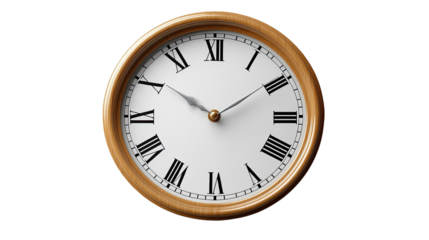 Timeless Elegance: A golden-framed clock face with roman numerals, suggesting the passage of time and moments of value.