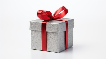 Obraz premium ribbon present box white background