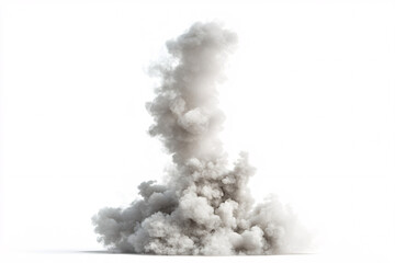 Fototapeta premium realistic smoke cloud explosion isolated on white background 3d rendering