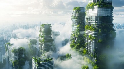 Sustainable Businesses A verdant metropolis, where towering skyscrapers kissed the clouds, and a symphony of nature unfolded below, embodying the harmonious coexistence of humanity and the planet.
