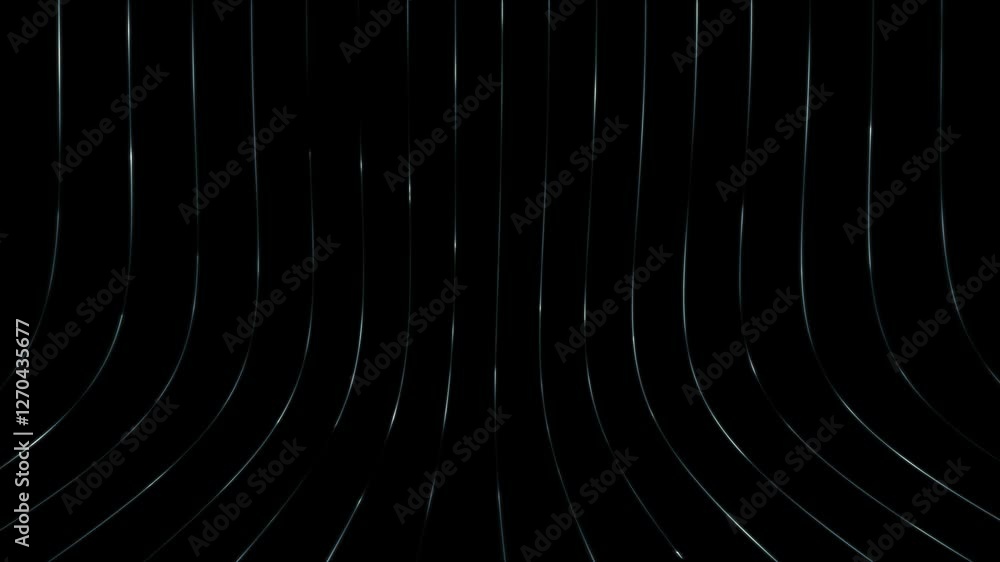 Aufkleber loop curved digital technology lines dynamic movement on black background.