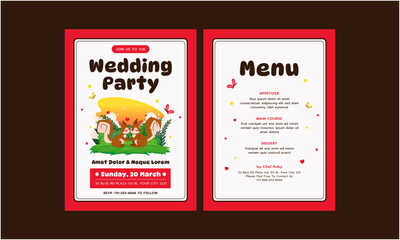 Wedding Invitation Template. Beautiful wedding invitation template. Simple and elegant wedding card template
