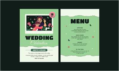 Wedding Invitation Template. Beautiful wedding invitation template. Simple and elegant wedding card template
