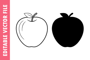 vector illustration of an teacher apple, teacher apple line art and Silhouette vector design