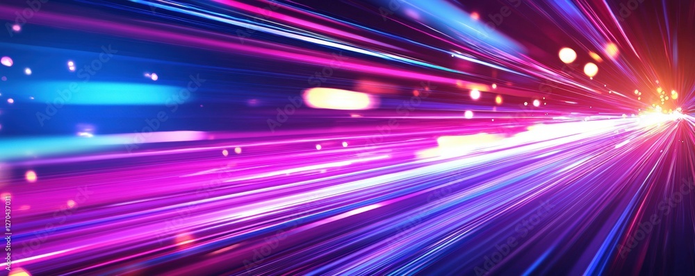 Poster a vibrant display of colorful light streaks, creating a dynamic sense of motion and energy against a