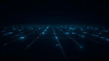 Subtle cyber-themed grid with glowing neon blue lines on black
