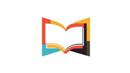 Colorful Open Book Icon, Education Concept