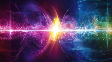 Naklejka premium Vibrant Energy Waves: A Symphony of Color and Light