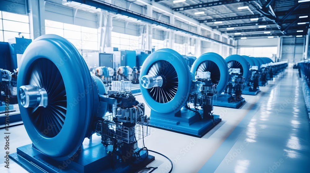 Poster cutting edge aerospace parts manufacturing factory with advanced technology and automation systems p