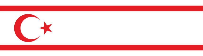 Obraz premium Flag of Northern Cyprus. Northern Cyprus flag long banner digital vector illustration