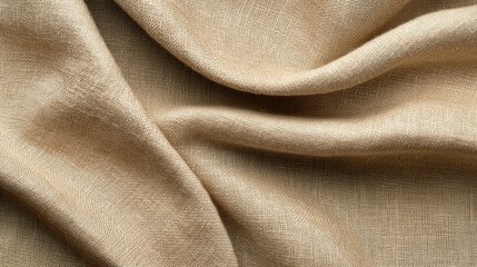 Close-Up of Beige Fabric with Soft Folds and Texture