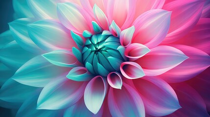 Fototapeta premium blooming teal and pink