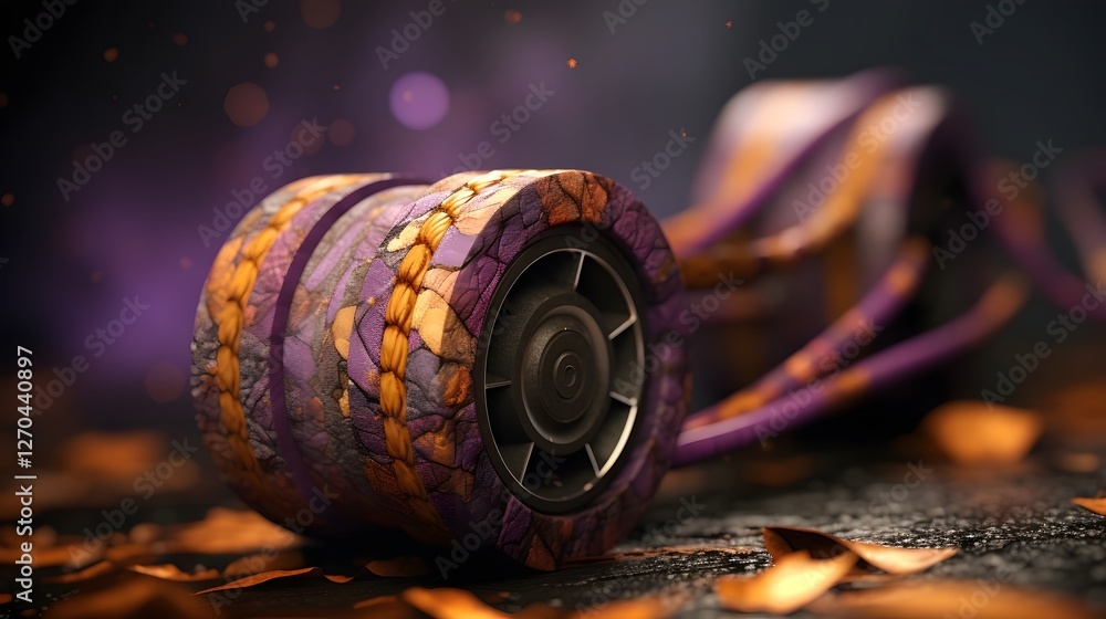 Poster detailed closeup macro photography of a textured handlebar tape wrapped around the drop bar of a bic