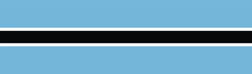 Obraz premium Flag of Botswana. Botswana flag long banner digital vector illustration