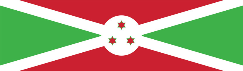 Flag of Burundi. Burundi flag long banner digital vector illustration