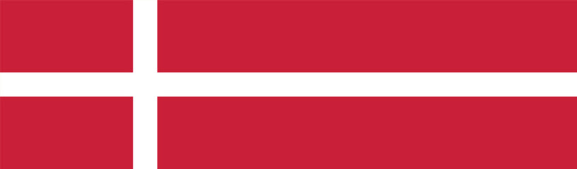 Flag of Denmark. Denmark flag long banner digital vector illustration