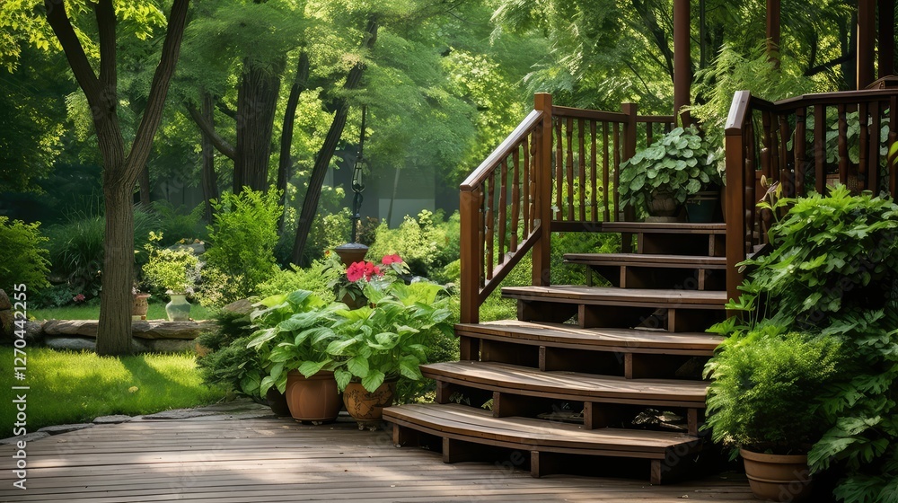 Canvas Prints garden deck wood