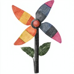 Colorful Pinwheel Flower Illustration
