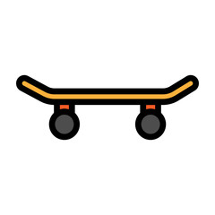 Skateboard Vector Filled Icon Design
