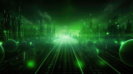 orbs green cyber background