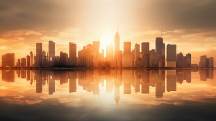 Fototapeta premium orange rising sun