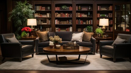 Fototapeta premium table dark wood furniture