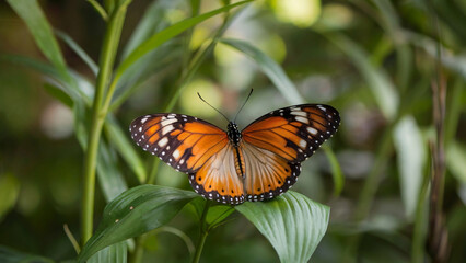Fototapeta premium Monarch Butterfly on a Cluster of Pink Flowers
