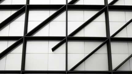 facade grid black and white