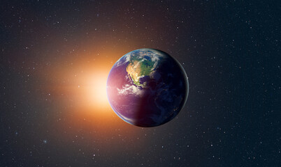 Planet Earth with a spectacular sunset 