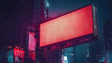 Abandoned and Weathered Urban Billboard in Gritty City District with Fading Neon Colors