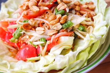 Papaya salad spicy Thai food