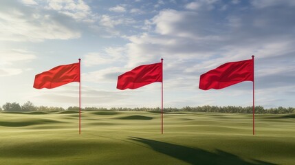 sky red golf flag