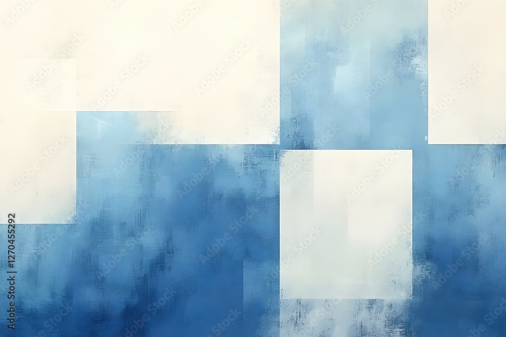Poster abstract composition with blue tones and geometric forms for modern design projects