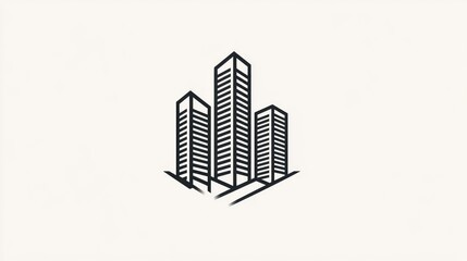 Cityscape skyline, urban buildings, architectural design, minimal vector illustration, real estate