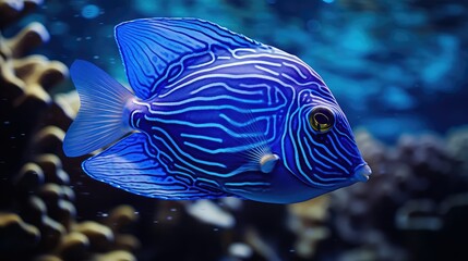 Obraz premium underwater blue tang ocean
