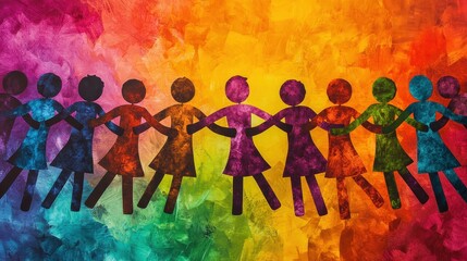 Sustainable Businesses A vibrant banner, emblazoned with the image of a diverse group of friends, their arms intertwined in a warm hug, symbolizing unity and solidarity.