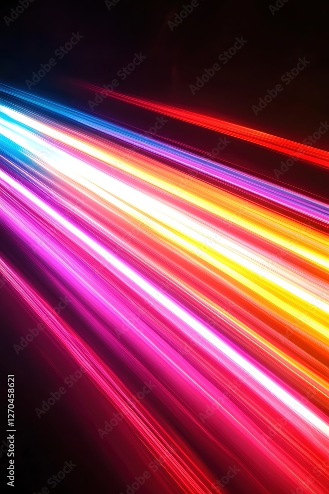 Aufkleber vibrant light streaks on dark background abstract design with dynamic flow