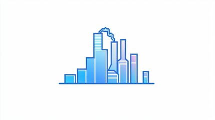 Obraz premium Cityscape Industrial Pollution Growth