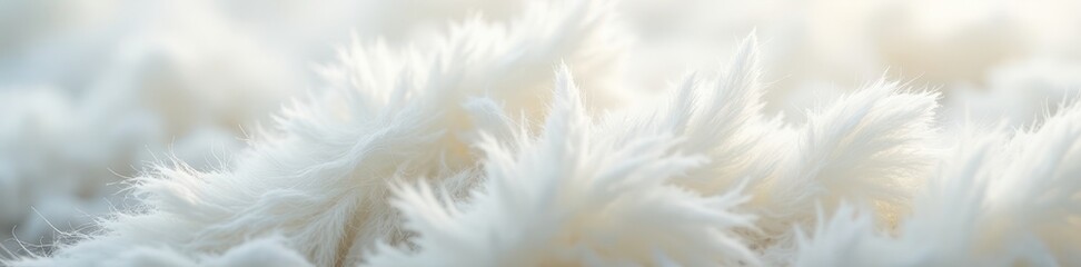 Fototapeta premium Intricate white fur; dense, even pile with subtle shadows , snow, backdrop, macro