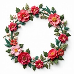 Obraz premium Ornate floral embroidered E, isolated white backdrop, thread, floral, E