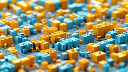 Obraz premium Abstract Cityscape: Miniature Metropolis of Cubes